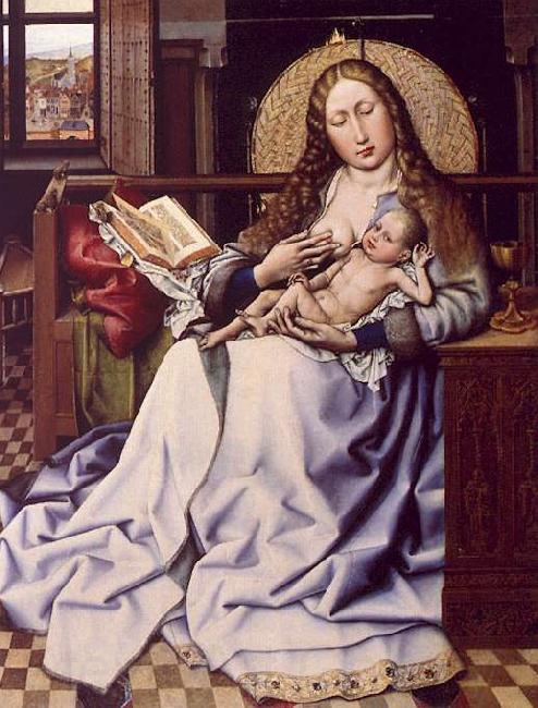 Robert Campin The Virgin and the Child Before a Fire Screen Norge oil painting art